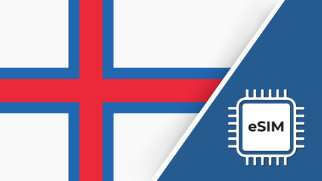 Faroe Islands eSIM – Travel connectivity for the Faroe Islands. Image featuring the Faroe Islands flag and an eSIM icon.