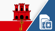 Gibraltar SIM Card – Travel connectivity for Gibraltar. Image featuring the Gibraltar flag and a SIM card icon.