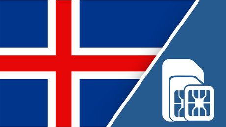 Iceland SIM Card – Travel connectivity for Iceland. Image featuring the Iceland flag and a SIM card icon.