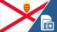 Jersey SIM Card – Travel connectivity for Jersey. Image featuring the Jersey flag and a SIM card icon