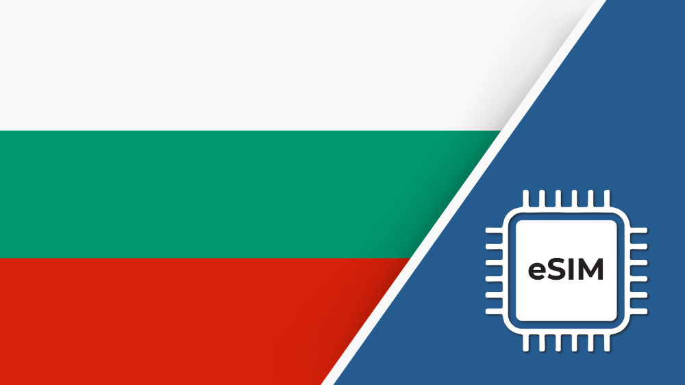 Bulgaria SIM Card – Travel connectivity for Bulgaria. Image featuring the Bulgarian flag and a SIM card icon.