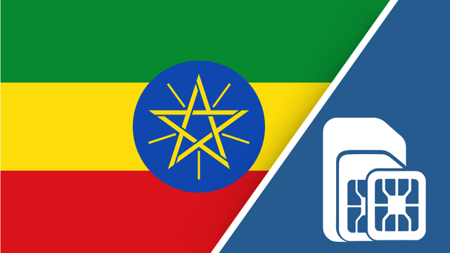 Ethiopia SIM card – Travel connectivity for Ethiopia. Image featuring the Ethiopian flag and a SIM card icon.