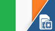 Ireland SIM Card– Travel connectivity for Ireland. Image featuring the Ireland flag and a SIM card icon.