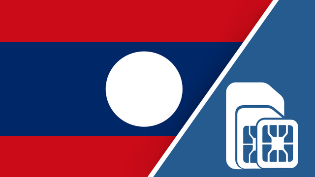 Laos SIM Card – Travel connectivity for Laos. Image featuring the Laos flag and a SIM card icon.