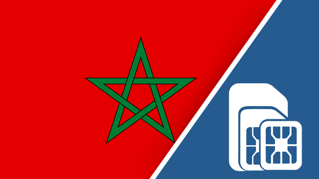 Morocco SIM Card – Travel connectivity for Morocco. Image featuring the Morocco flag and a SIM card icon.