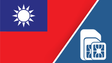 Taiwan SIM Card – Travel connectivity for Taiwan. Image featuring the Taiwanese flag a SIM card icon.